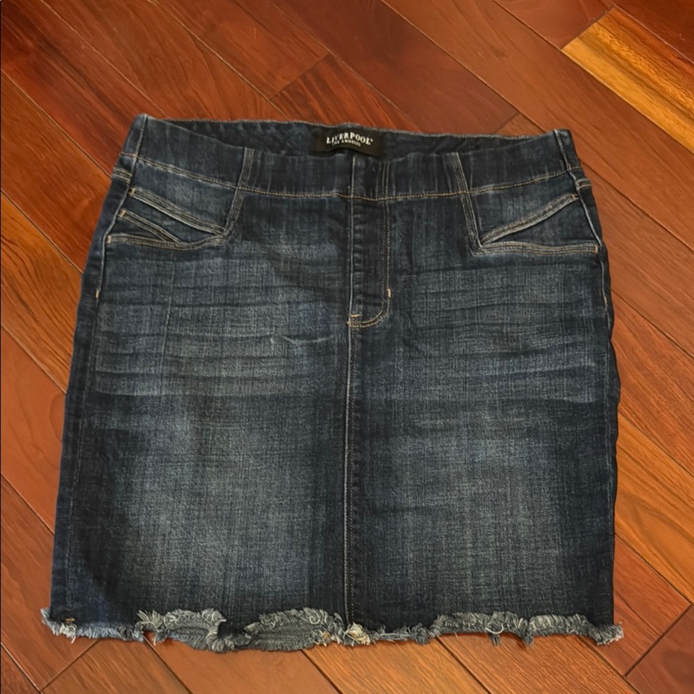 Liverpool Women's jean Skirt - Dark Blue